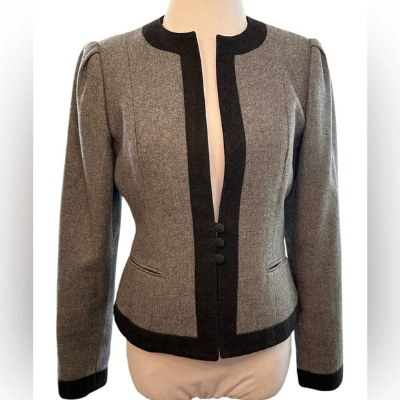 Vintage Stirling Cooper Wool Blend Open-front Classic Mandarin Collar Blazer - Picture 1 of 6
